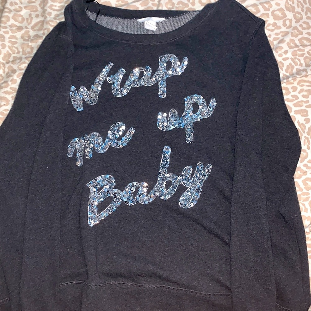 Gray Sweatshirt with Sequins